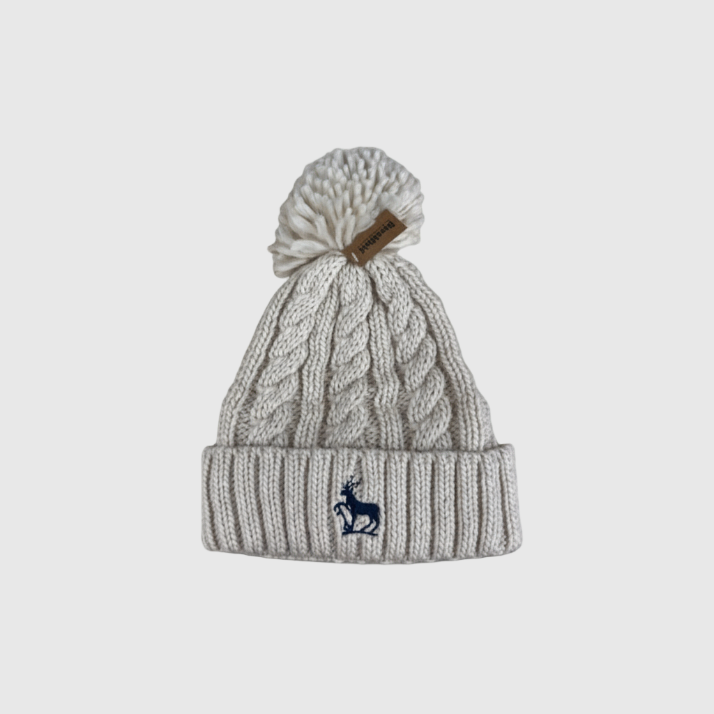 Stag Cable Knit Beanie - Oatmeal