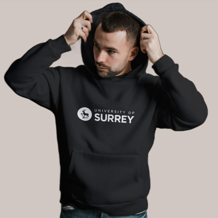 Surrey Hoodie Black WHITE LOGO
