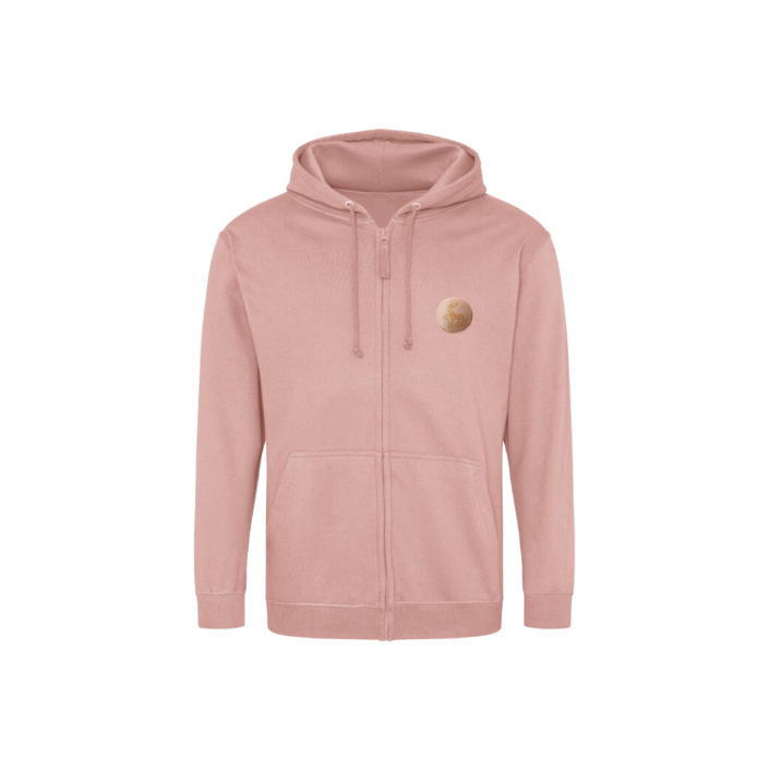 Stag Zip Hoodie - Dust Pink