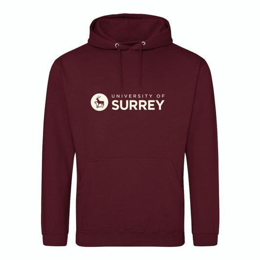Surrey Hoodie Burgundy WHITE LOGO