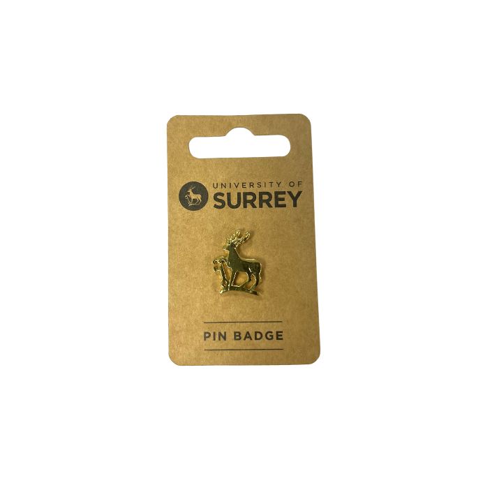 Stag Chromium Pin Badge - Gold